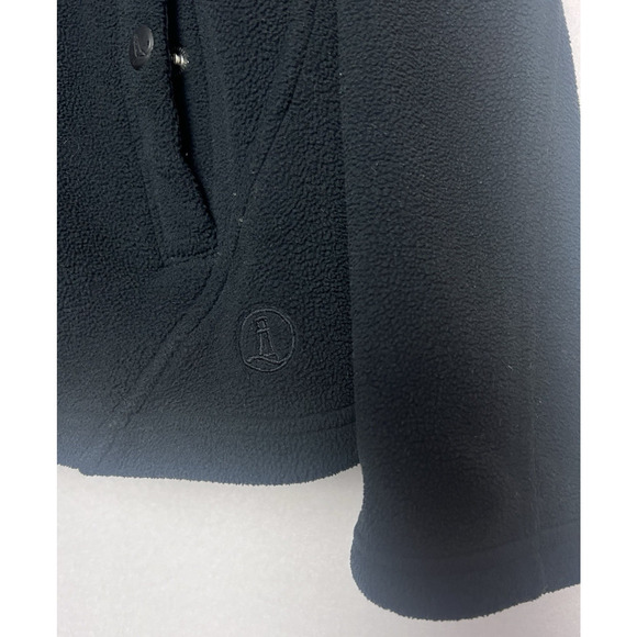Lands' End Women's Black Full Zip Fleece Jacket Polartec Size 14-16 Warm Soft - Picture 2 of 8